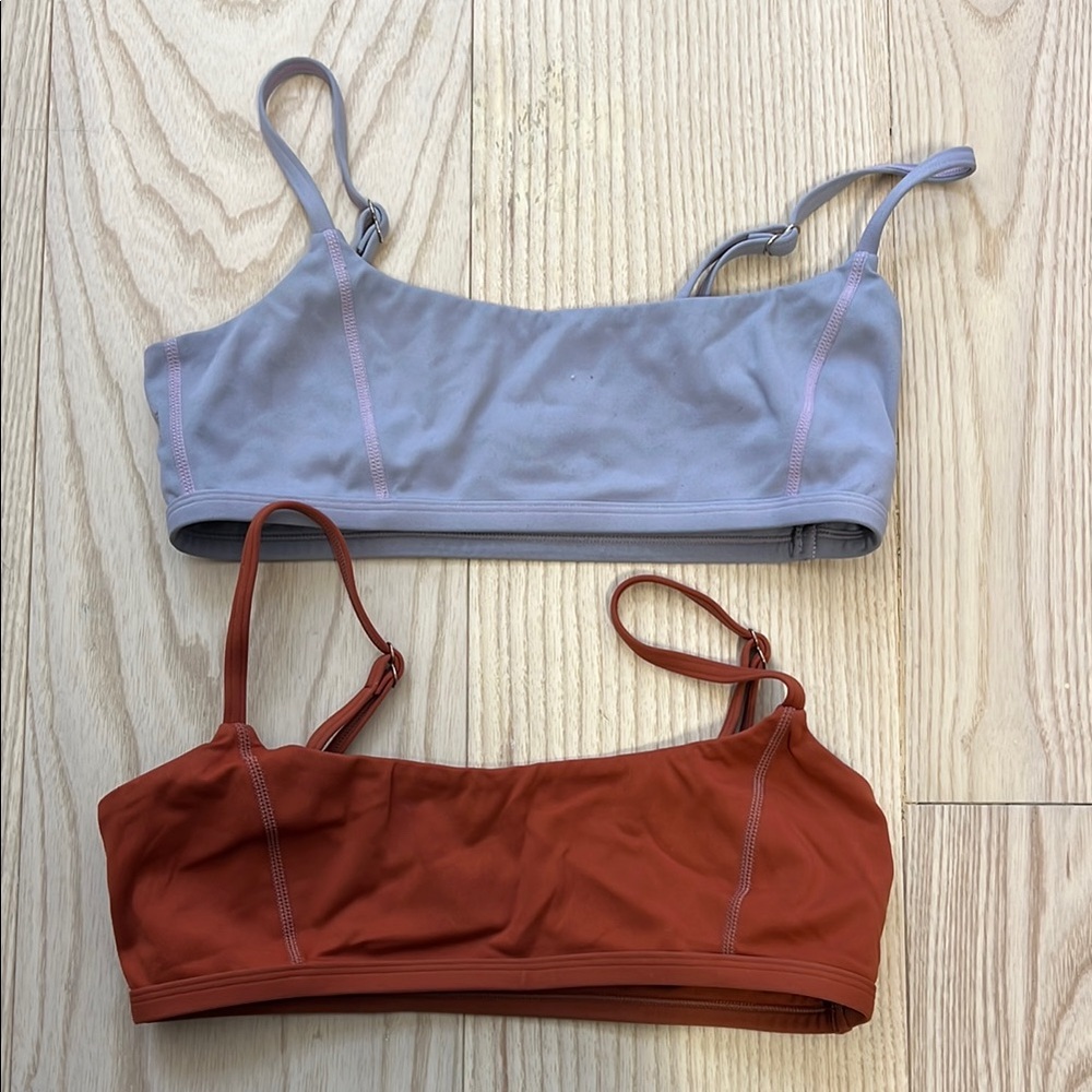 We wore what sports bra set - lavender and orange